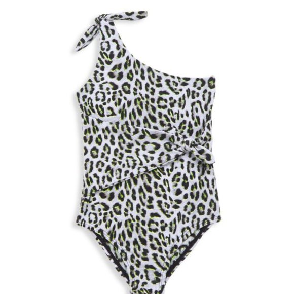 LITTLE PEIXOTO Girl's Tonie One Shoulder Tied One Piece Swimsuit - Picture 2 of 6